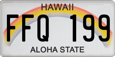 HI license plate FFQ199