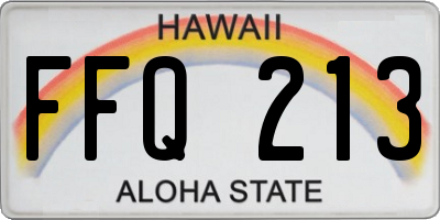 HI license plate FFQ213