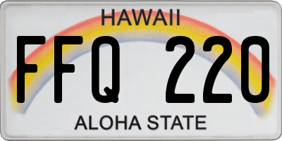 HI license plate FFQ220