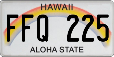 HI license plate FFQ225