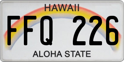 HI license plate FFQ226