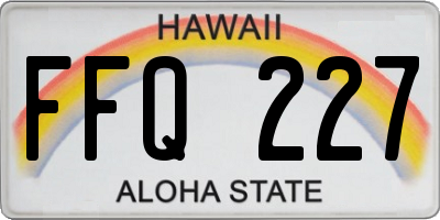 HI license plate FFQ227