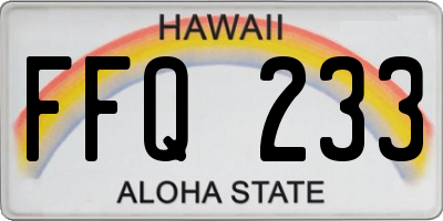 HI license plate FFQ233