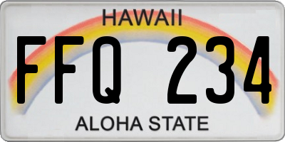 HI license plate FFQ234