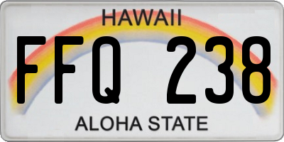 HI license plate FFQ238