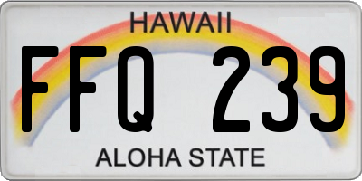 HI license plate FFQ239