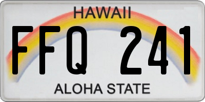 HI license plate FFQ241
