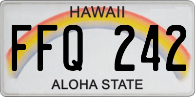 HI license plate FFQ242