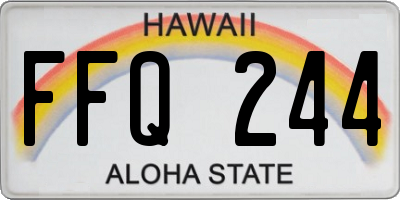 HI license plate FFQ244