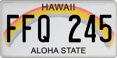 HI license plate FFQ245