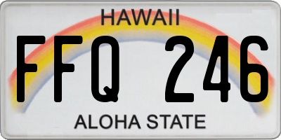 HI license plate FFQ246
