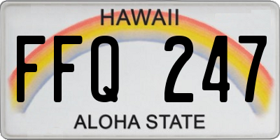 HI license plate FFQ247