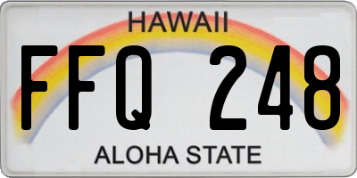 HI license plate FFQ248