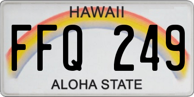 HI license plate FFQ249