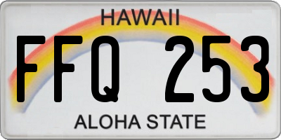 HI license plate FFQ253