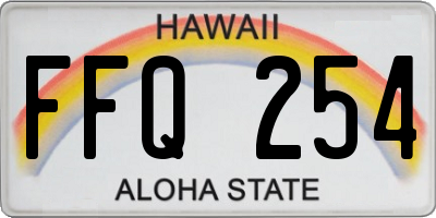 HI license plate FFQ254