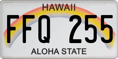 HI license plate FFQ255