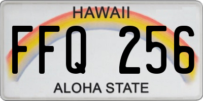 HI license plate FFQ256
