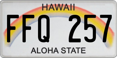 HI license plate FFQ257