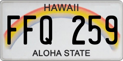 HI license plate FFQ259