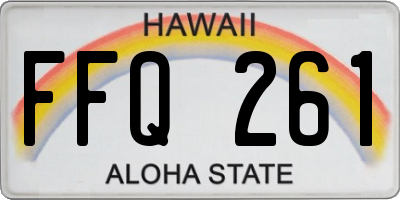 HI license plate FFQ261