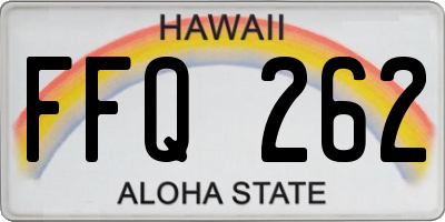 HI license plate FFQ262