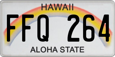 HI license plate FFQ264