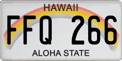 HI license plate FFQ266