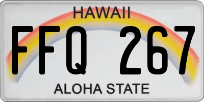 HI license plate FFQ267