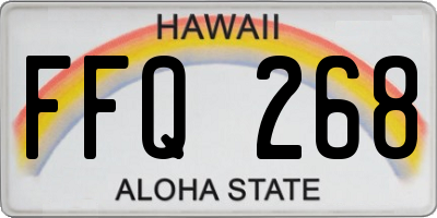 HI license plate FFQ268