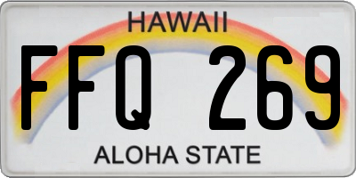 HI license plate FFQ269