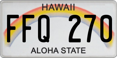 HI license plate FFQ270
