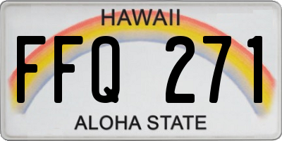 HI license plate FFQ271