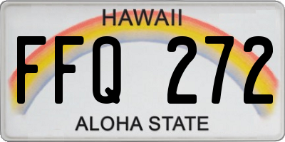 HI license plate FFQ272