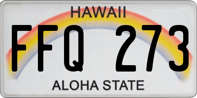 HI license plate FFQ273