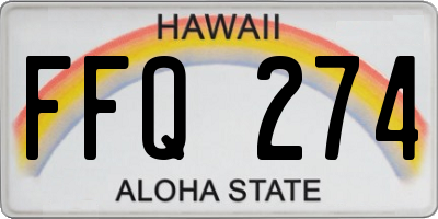 HI license plate FFQ274