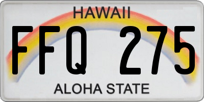 HI license plate FFQ275