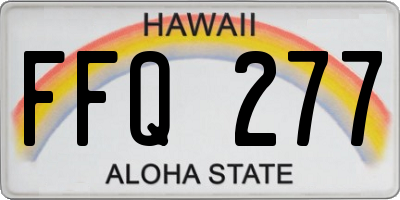 HI license plate FFQ277