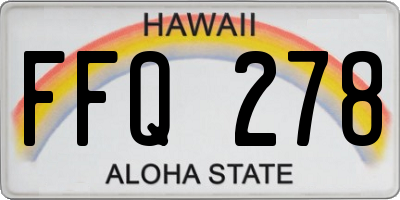 HI license plate FFQ278