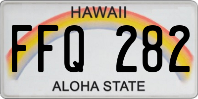 HI license plate FFQ282