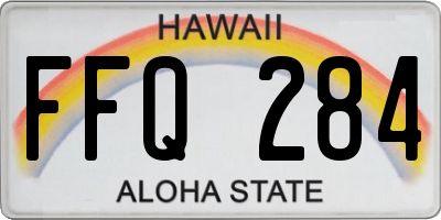 HI license plate FFQ284