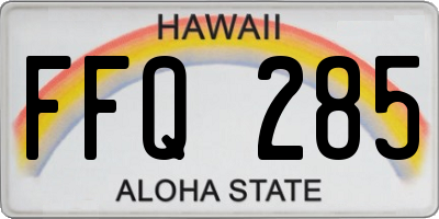 HI license plate FFQ285