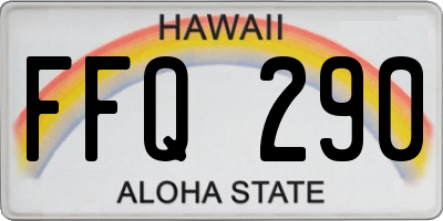HI license plate FFQ290