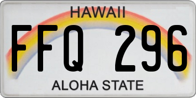 HI license plate FFQ296