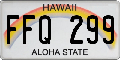 HI license plate FFQ299