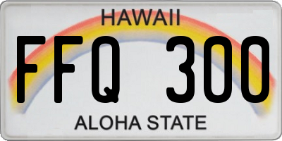 HI license plate FFQ300