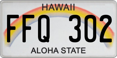 HI license plate FFQ302
