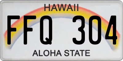 HI license plate FFQ304