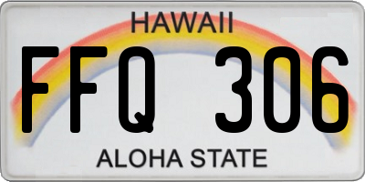 HI license plate FFQ306