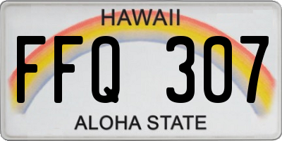 HI license plate FFQ307
